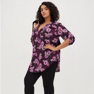 Harper Georgette Pullover 3/4 Sleeve Tunic Blouse
